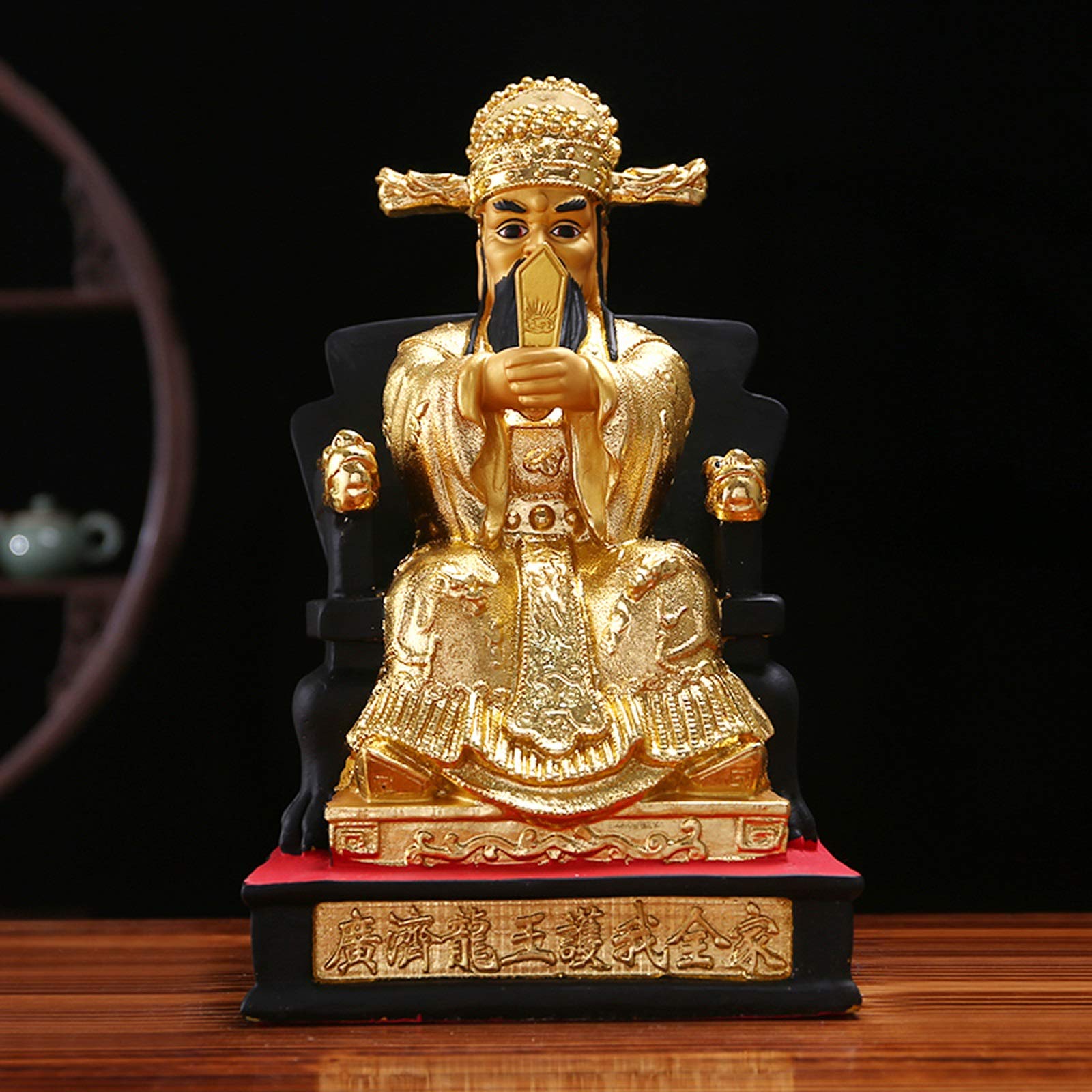For el hogar, oficina, escritorio, mesa, baño, decoración, estatuas de Buda, estatuas de Buda for el hogar, sala de estar de 11,8 pulgadas, decoración de la suerte, yoga, decoración Zen, estilo chino,
