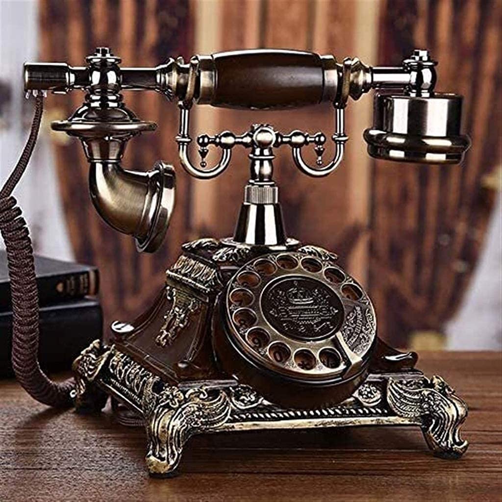 Arcanine Vintage Phone Antique Rotary Dial Telephone Retro Landline Telephones Decor Old Fashioned Antique Phone for Home Hotel Office Decoration (Square MODLE)-image-28
