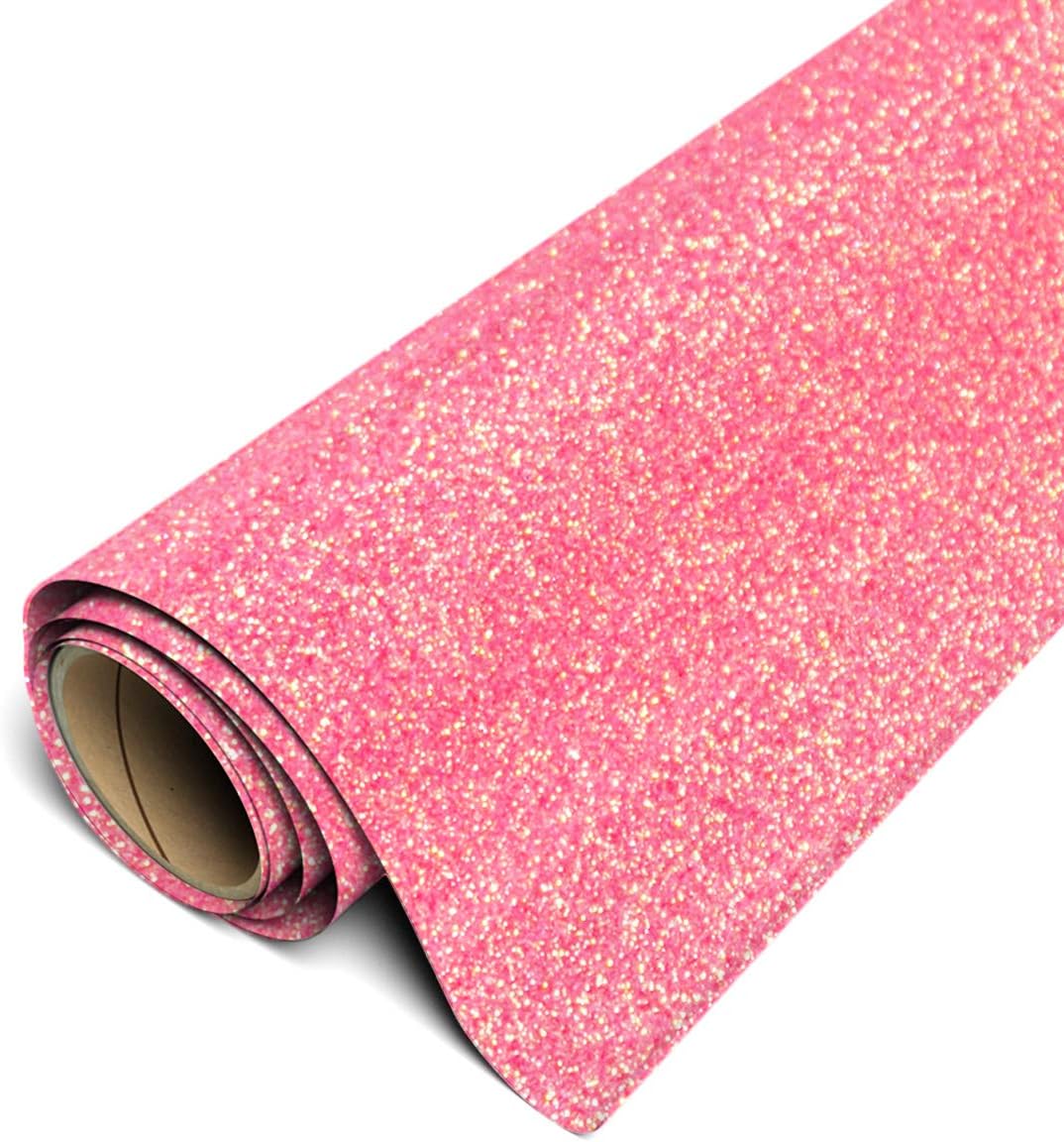 Siser Glitter HTV 11.8"x5yd Roll - Iron on Heat Transfer Vinyl (Rainbow Coral)