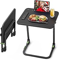 SAIJI Foldable TV Tray Table: Height & Tilt Adjustable, Sturdy Folding Dinner Tray for Couch, Bed, Eating, Laptop & Crafts (23.6x15.7")