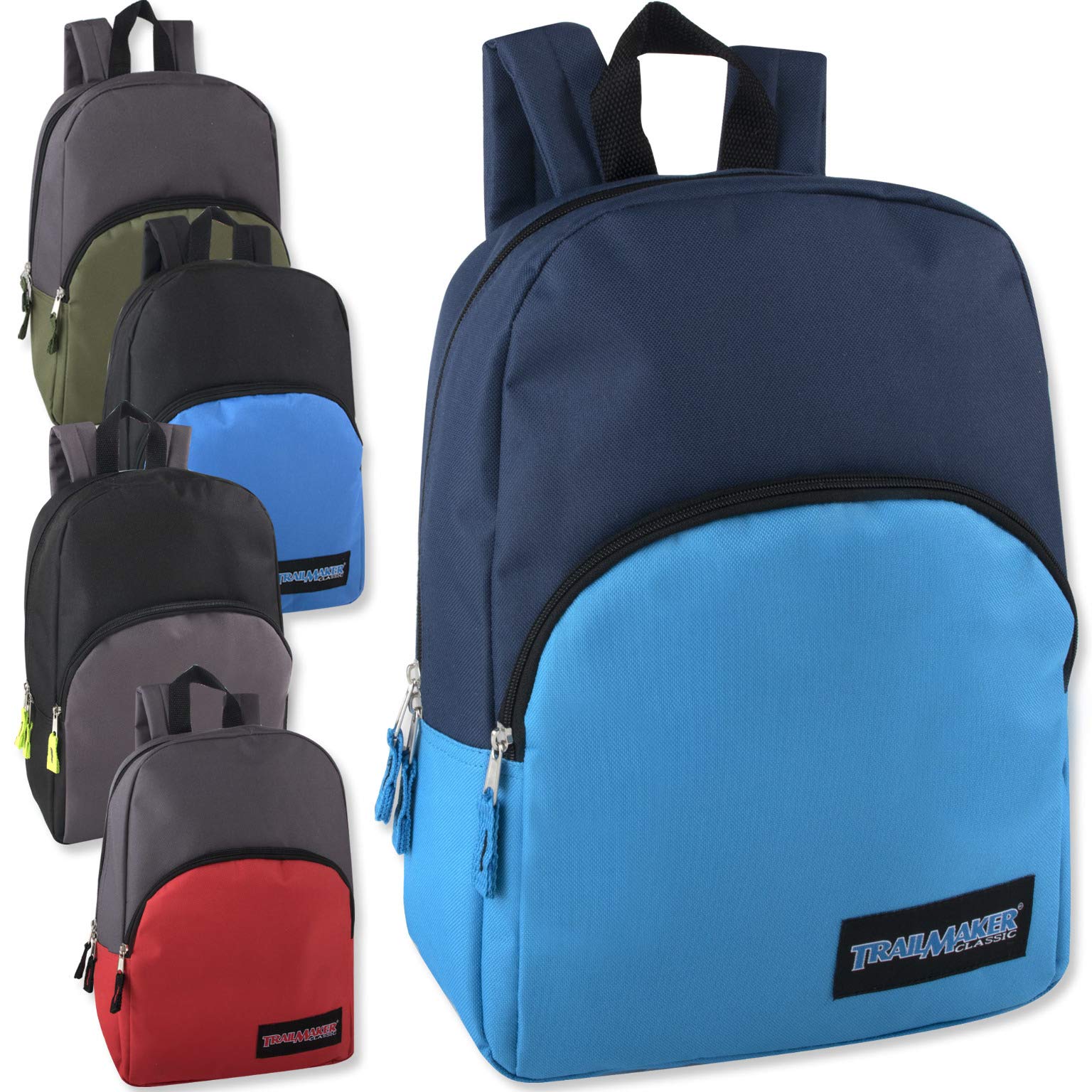 Trail maker 2273642 15 in. Wholesale Promo Backpack, 5 Assorted Color - Case of 24
