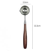 Vista 3 de Mceal Cuchara de sello de cera inoxidable con mango de madera 3 piezas