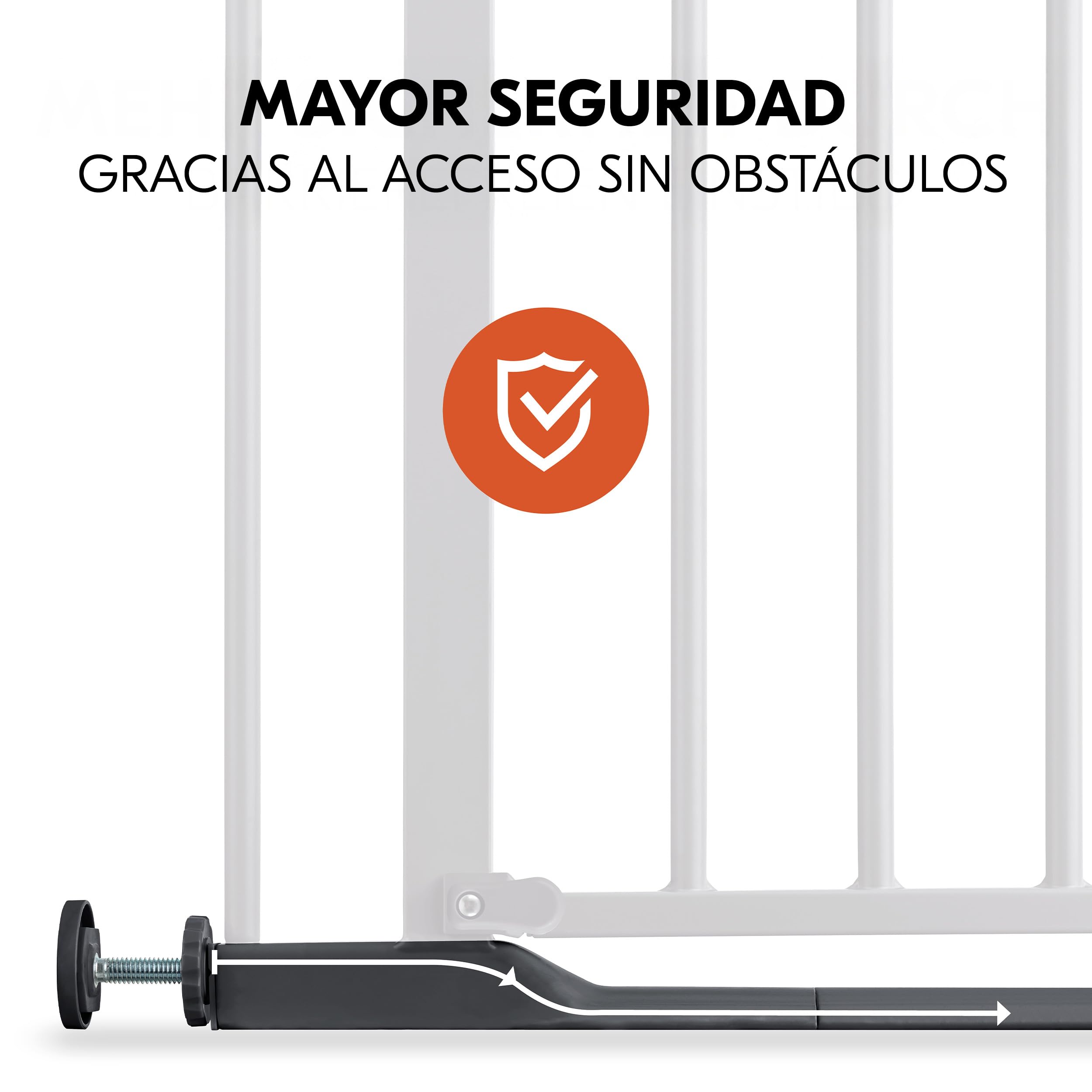 Hauck Clear Step Autoclose 2 Barrera Seguridad Niños Escalera | Valla Infantil Ajustable de 75 a 80 cm | 3 Topes de Puerta | Vallas para Perros Umbral Plano y Cierre Automático – Gris