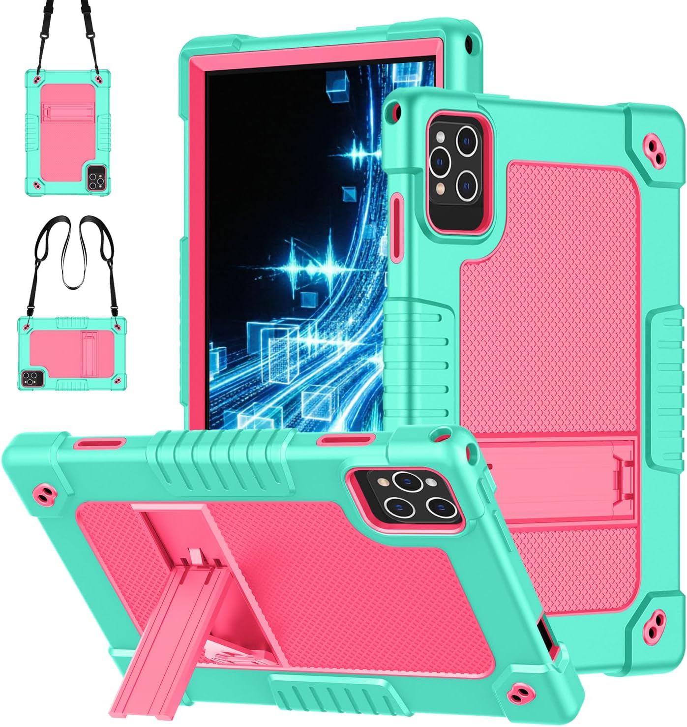 for MEIZE D115 10.1 Inch Tablet Case Shoulder Strap Kickstand Case