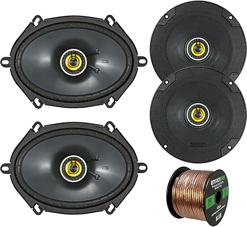 Juego de 2 altavoces para automóvil Kicker 46CSC654 6.5 pulgadas 600 W 2 vías Serie CS altavoces de audio para automóvil, 2 Kicker 46CSC684 6x8