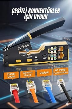 Yeni Nesil Ez Rj45 Pense 8P8C Utp S kma Pensesi Rj11 Rj12 Rj45 Ethernet Konekt r  S kma Kesme Soyma