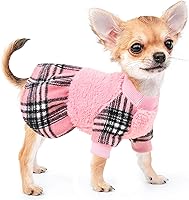 Vista 8 de Vestido suéter para perros pequeños, suéter para perros pequeños, ropa para cachorros, vestido de princesa a cuadros, ropa de ropa para festivales