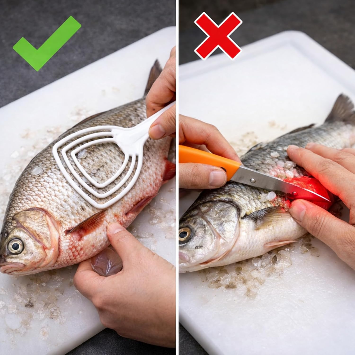 Mudder Bone Dust Scraper Meat Fish Scale Remover Kitchen Tools, 4 Pieces