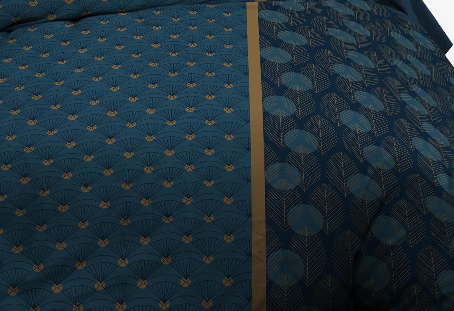 Le Linge de Jules Parure Drap Plat + Drap-Housse 160x200 + 2 T - Pur Coton 57 Fils - Seattle, Bleu