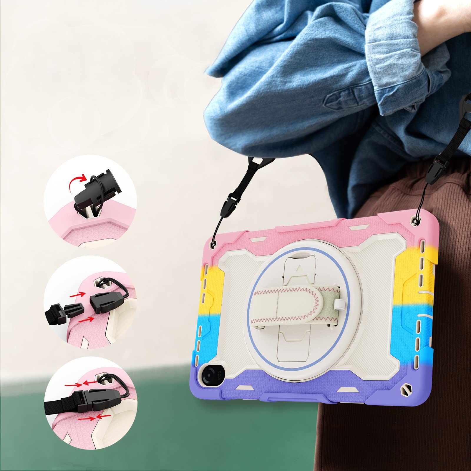 INSOLKIDON Custodia In Pelle Sottile Per HONOR Pad 8 12 Pollici, Con Supporto, Antiurto, Blu