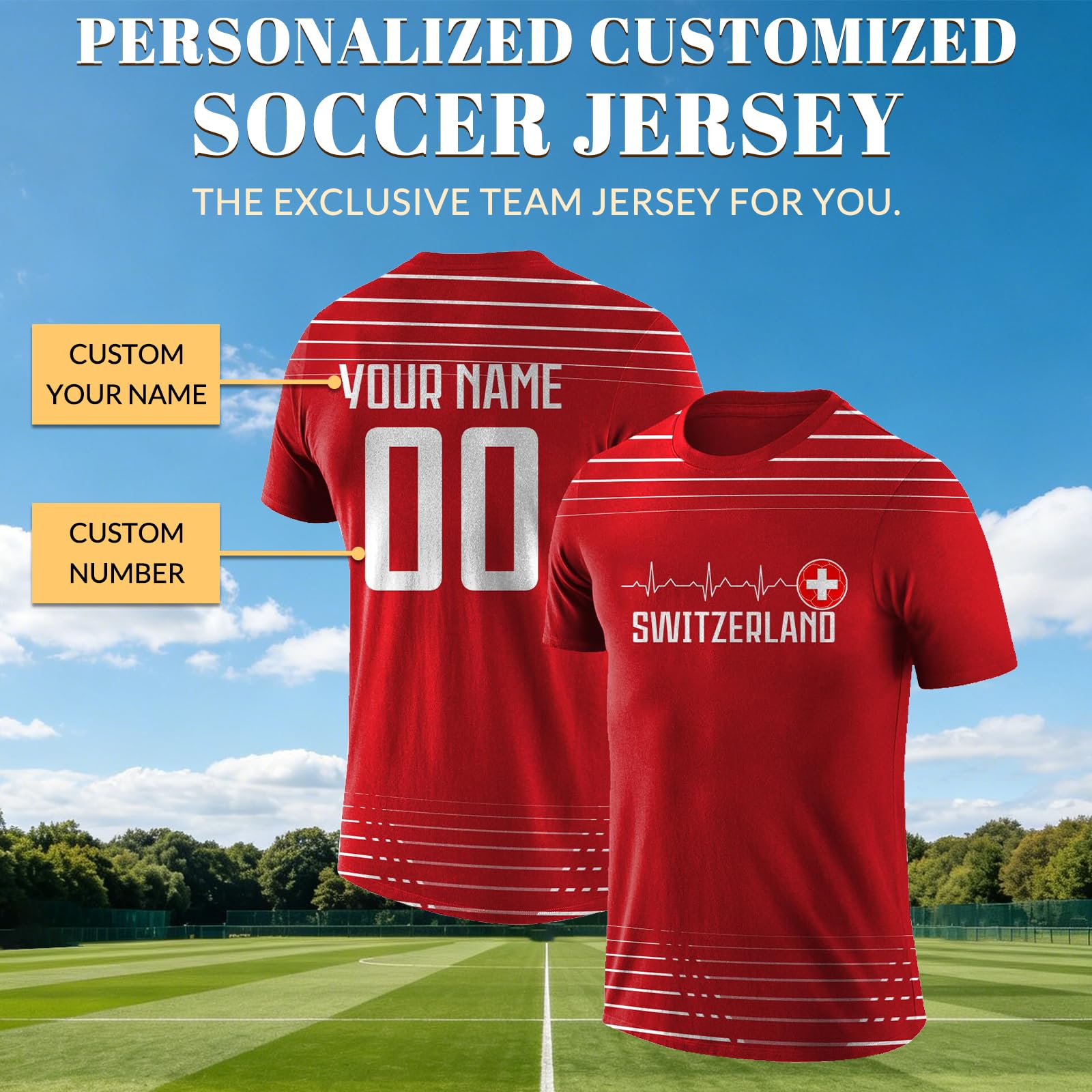 Genérico Camiseta de fútbol Personalizada para el Mundial 2026 con Nombre y número, camisete fútbol Personalizada del Mundial para Regalo Ideal para fanáticos del fútbol