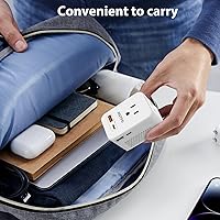 Vista 4 de ANTPO - Convertidor de voltaje de 220 V a 110 V de EE. UU. a Europa con 2 puertos USB, 2 USB C PD 20 W, 2 salidas de CA convertidor de viaje