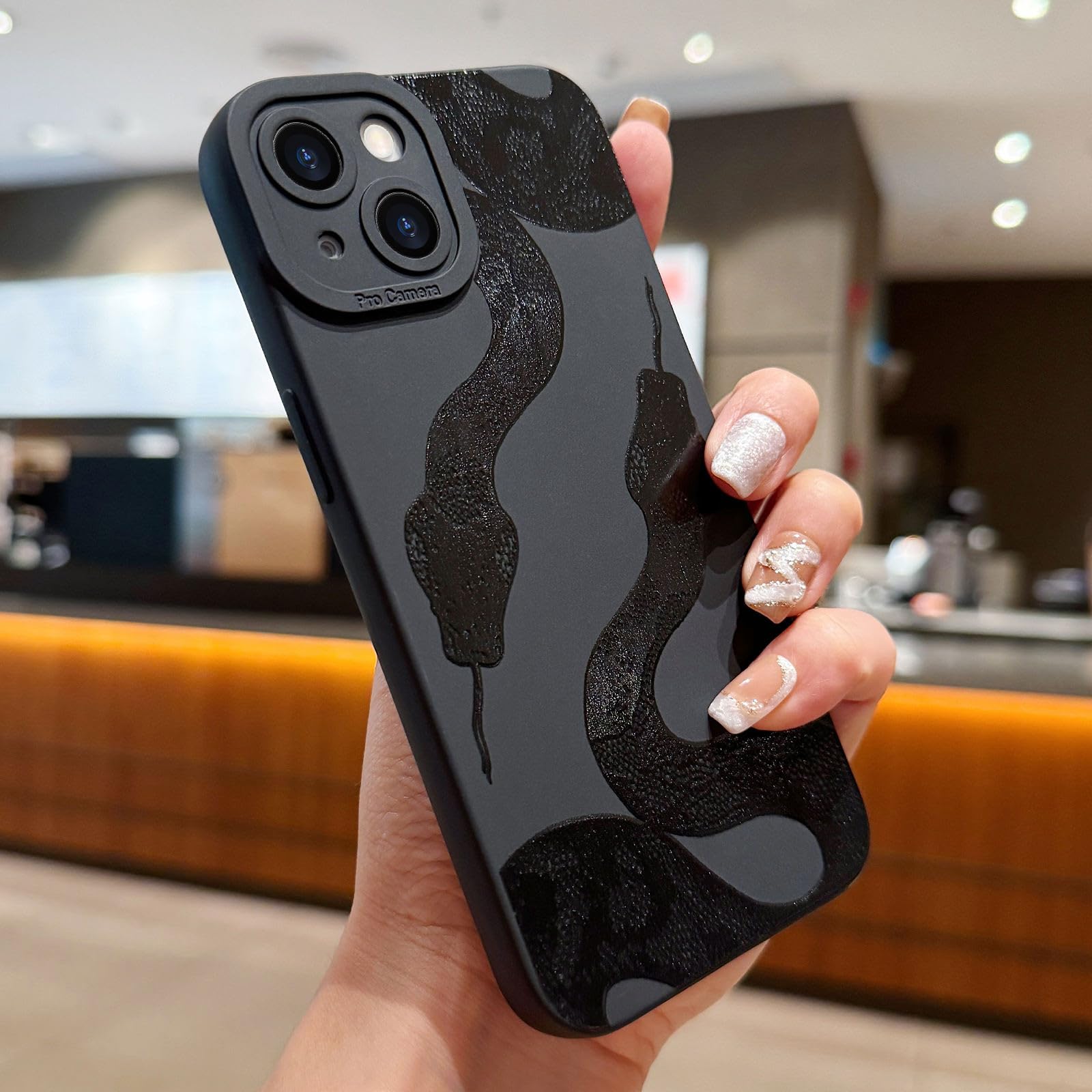 Amazon.com: LAPOPNUT Black Case for iPhone 14,Women Girls Cute Cool Snake  Pattern Design Soft Silicone Cover Shockproof Protective Phone Case for  iPhone 14,Snake : Cell Phones & Accessories