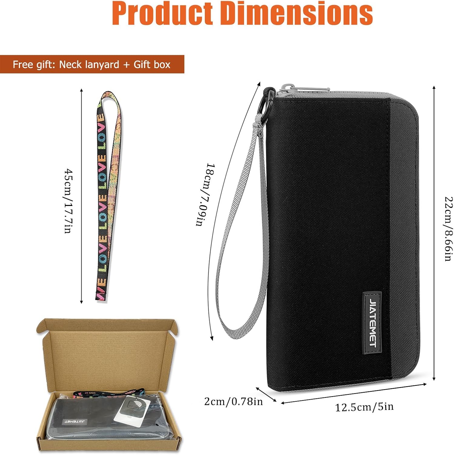 Passport holder for travel Family passport holder(Black)