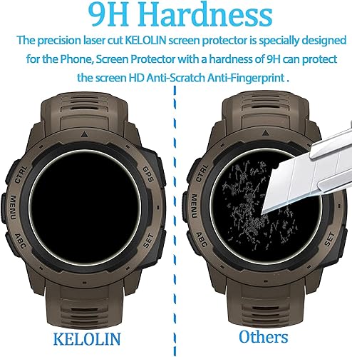 Miniatura 4 de Protector de pantalla de cristal templado para Garmin Instinct Tactical  Antiarañazos, antirreflejos, antihuellas 4 unidades Protector de pantalla