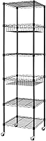 Vista 1 de Finnhomy Estantería de alambre resistente de 6 niveles con ruedas de 18 x 18 x 72 pulgadas, 6 estantes, estante de almacenamiento de metal, tubo