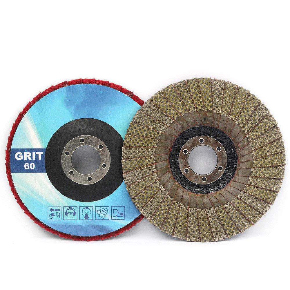 5 pollici 1pc 60/100/200/400 mole abrasive grana 125mm disco abrasivo per levigatura lamellare per smerigliatrice angolare platorello diamantato, 60