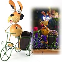 Vista 9 de Luces solares de estatua de perro para exteriores, arte de metal para patio, divertida estatua de cachorro para decoración de jardín, patio, adornos