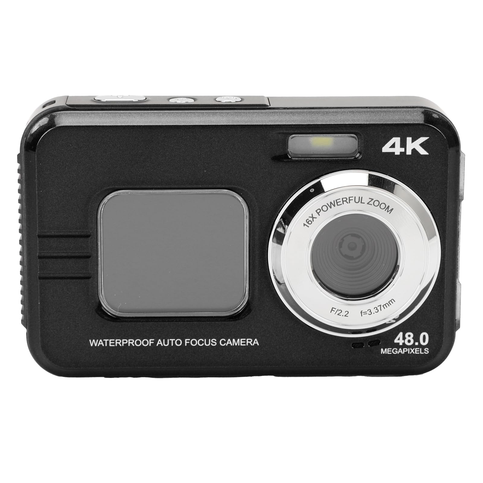 Yunseity Underwater Camera, 16X Zoom 11ft 48MP 4K Water Camera for Outdoor (Black)