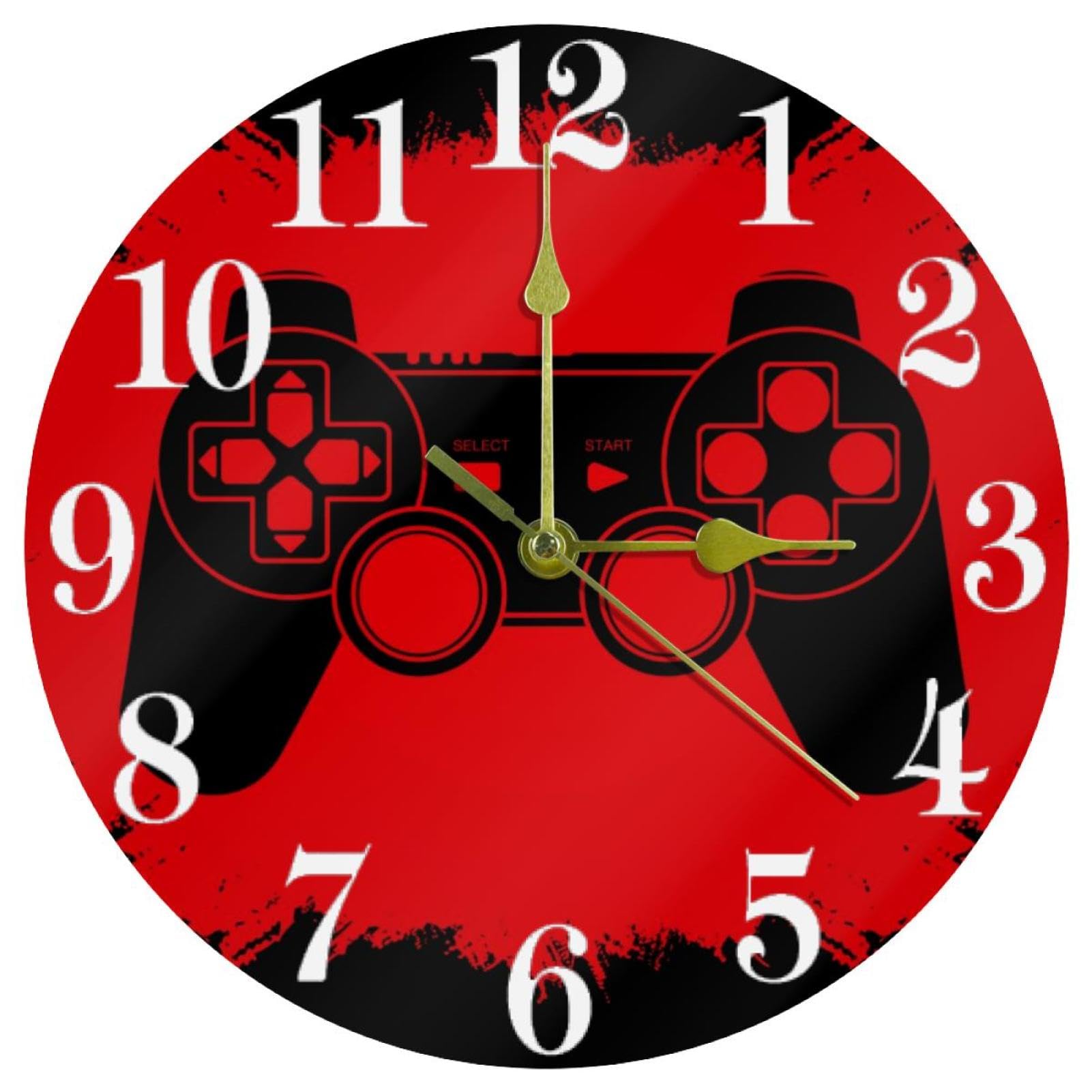 Horloge sans tic-tac joystick rouge pour éliminer les bruits nocturnes