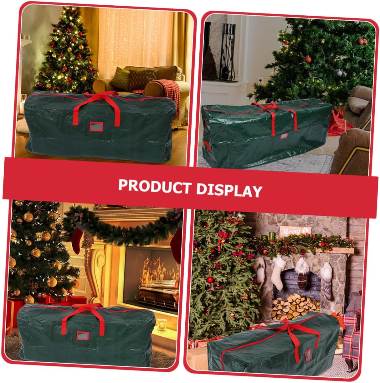 Christmas Tree Storage Bag Waterproof Zippered Household Xmas Tree Container with Handles 165x38x76cm Dustproof Organizer and Holiday Décor