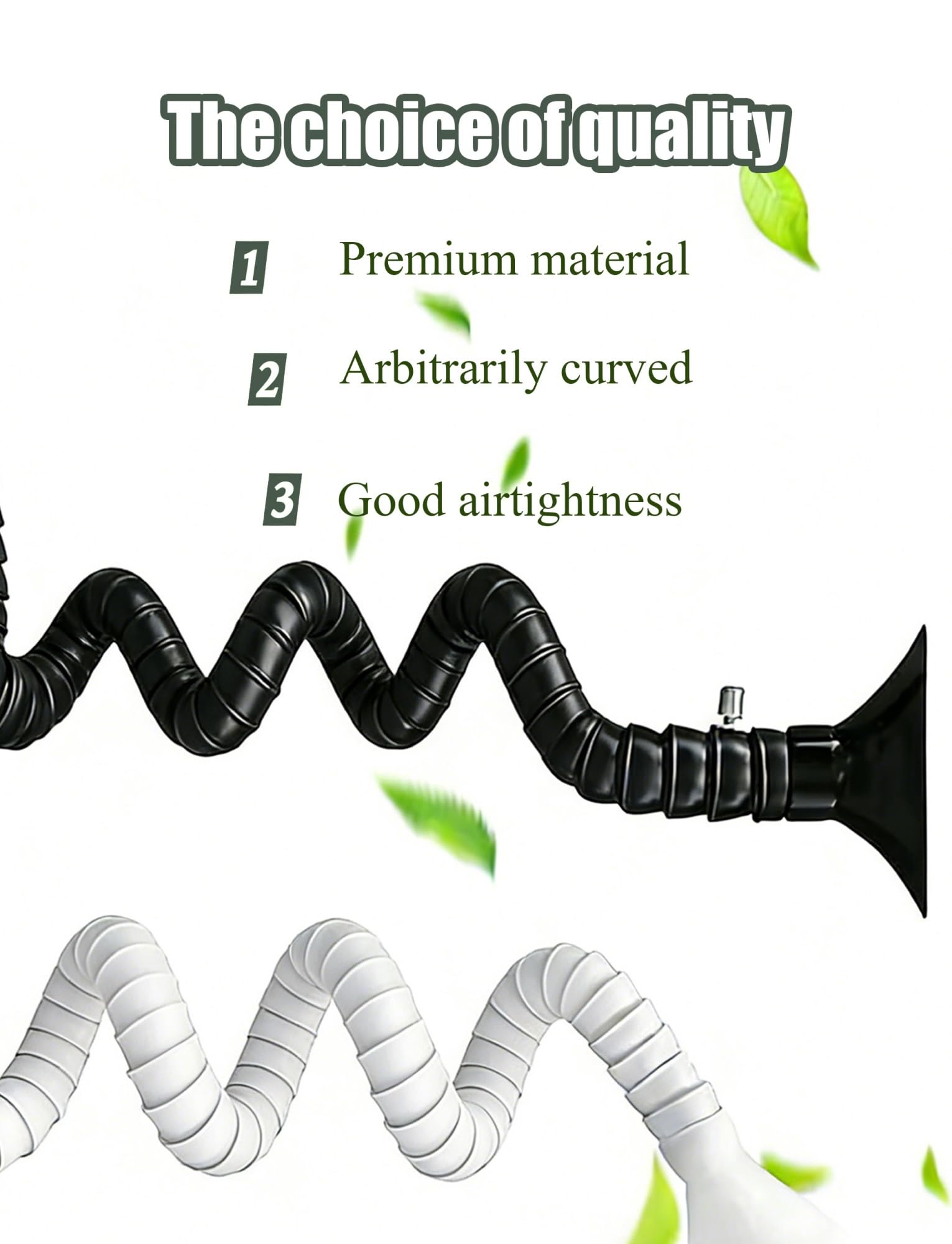 Brazo de extracción Ajustable, Manguera para Brazo de extracción de Polvo y Soldadura, Disponible en Varios tamaños y Dos Colores (B, 1,97 Pulgadas - 100 cm / 39,37 Pulgadas).
