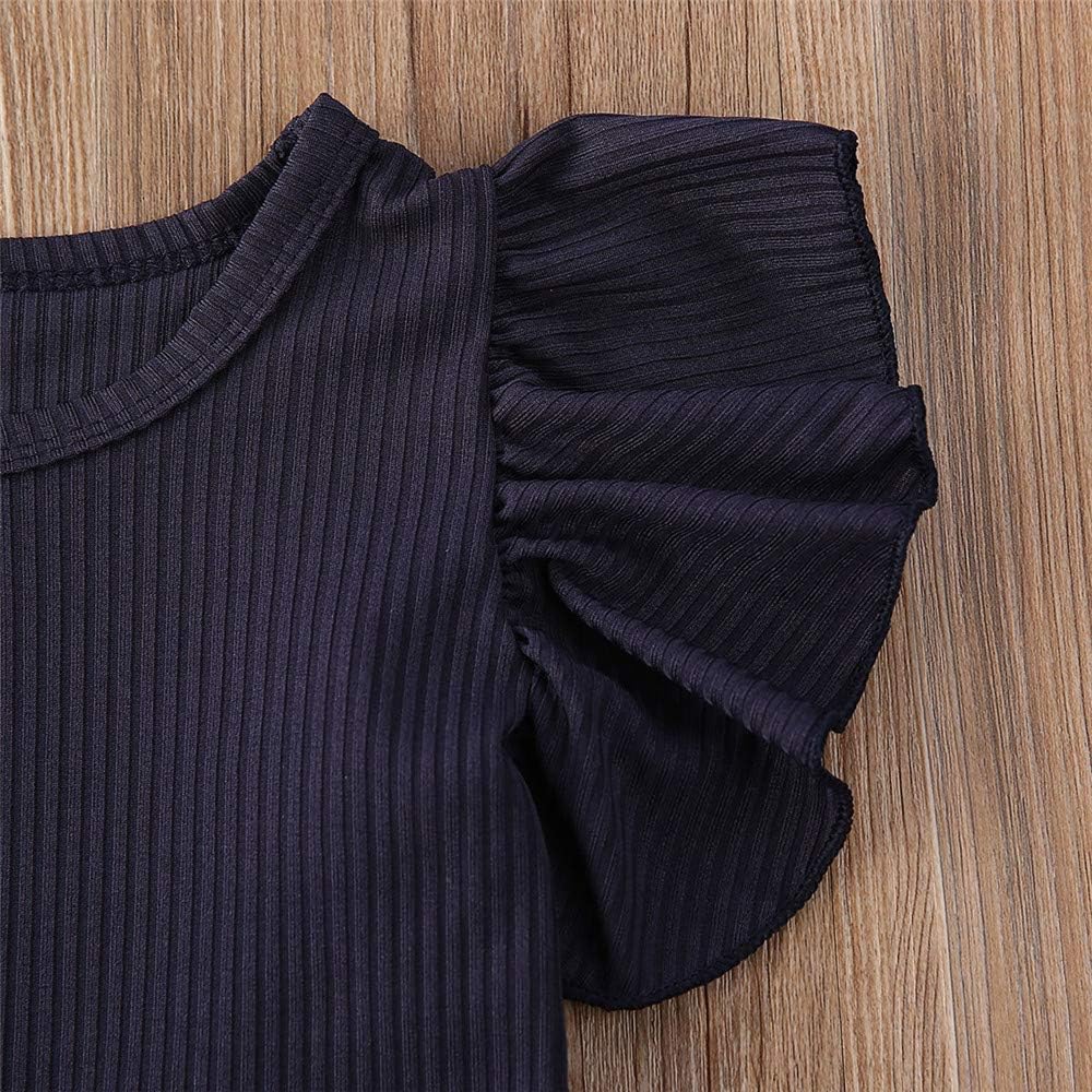 Newborn Infant Baby Girl Solid Ruffle Romper Bodysuit Jumpsuit Casual Clothes One Piece Outfit - Image 5