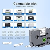 Vista 3 de TZe-221 9mm 0.35 Cinta laminada blanca Tz compatible para Brother P-Touch Tze-221 Cinta laminada para etiquetas de Brother PT-D210 PT-D220 PT-D200