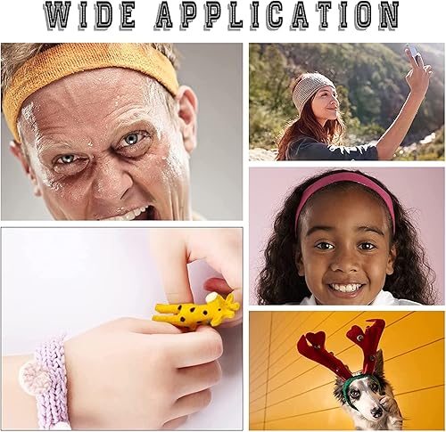 Miniatura 7 de GORGECRAFT Banda elástica de 5.5 yardas y 4.41 pulgadas de ancho, cinta de tela de poliéster elástica negra, diadema de ganchillo para el hogar,