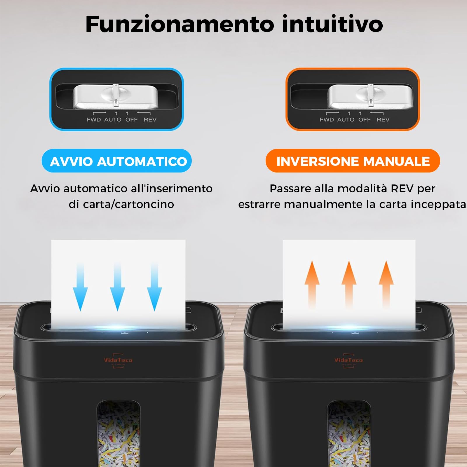 Distruggidocumenti a Taglio Incrociato, Trituratore di Documenti da 6 Fogli, Trituratore per Carta/Carte di Credito per Ufficio Domestico,Sicurezza elevato P-4, CestinoEstraibile da 11,5 l, nero