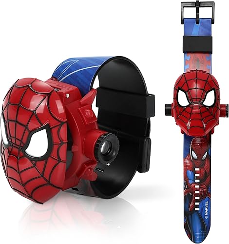 Spider-Man - Reloj con proyector de 24 imágenes, reloj de pulsera digital con imagen de dibujos animados, regalo de fiesta para niños y niñas,