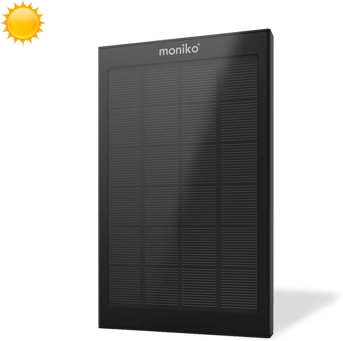 Solar Power Bank 25000mAh Portable Phone Chargers High Capacity External Battery Pack moniko with LED Light Dual USB Ports Fast Charger Backup Outdoor Camping for iPhone Android Mobile (Black)
