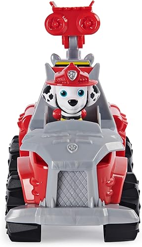 Miniatura 4 de PAW Patrol, Dino Rescue Marshall's Deluxe Rev Up Vehículo con figura de dinosaurio misterioso