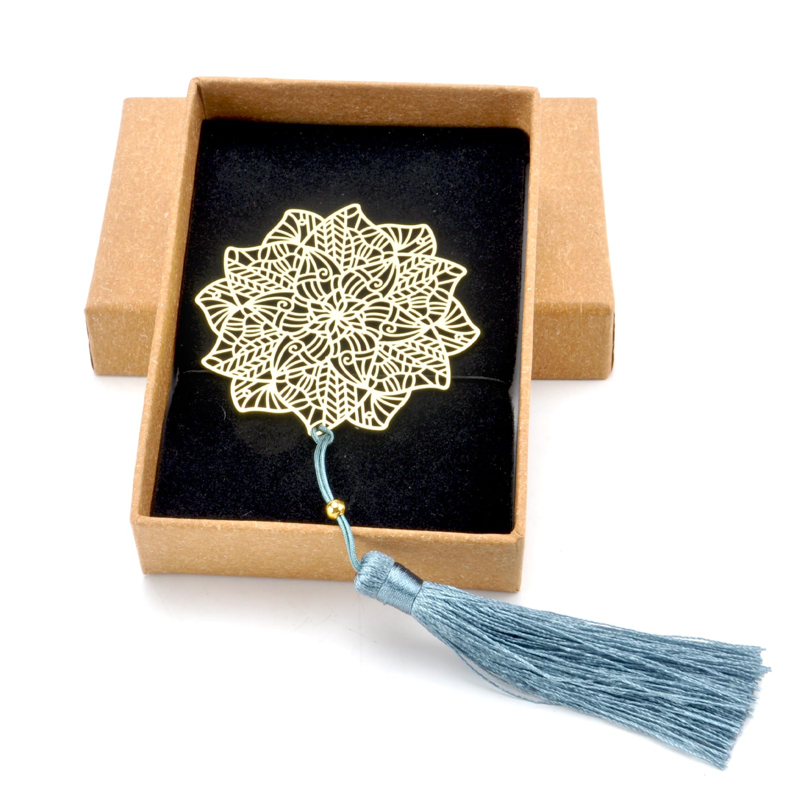 Marcapaginas Originales de Metal con Flecos Azules, Regalos para Lectores Punto de Libro, Puntos de Libro Originales Marcapaginas Personalizado, Marcadores de Libros para Adultos, Niños y Estudiantes