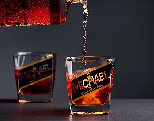 Miniatura 3 de Black Label Personalized Whiskey Glass Set, Custom Gift for Groomsman, Scotch Whisky Tumbler, Gift for him, Birthday Gift, Father's Day Gift