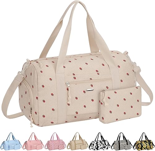 Bolsa de gimnasio para mujer con compartimento para zapatos, impermeable, bolsa de lona deportiva para viajes, fin de semana, llevar en la playa,