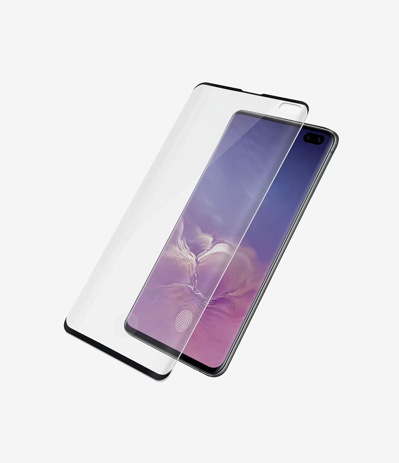 PanzerGlass Case Friendly Screen Protector with Fingerprint Sensor Support and Colour Frame in Black - Fits Samsung Galaxy S10+