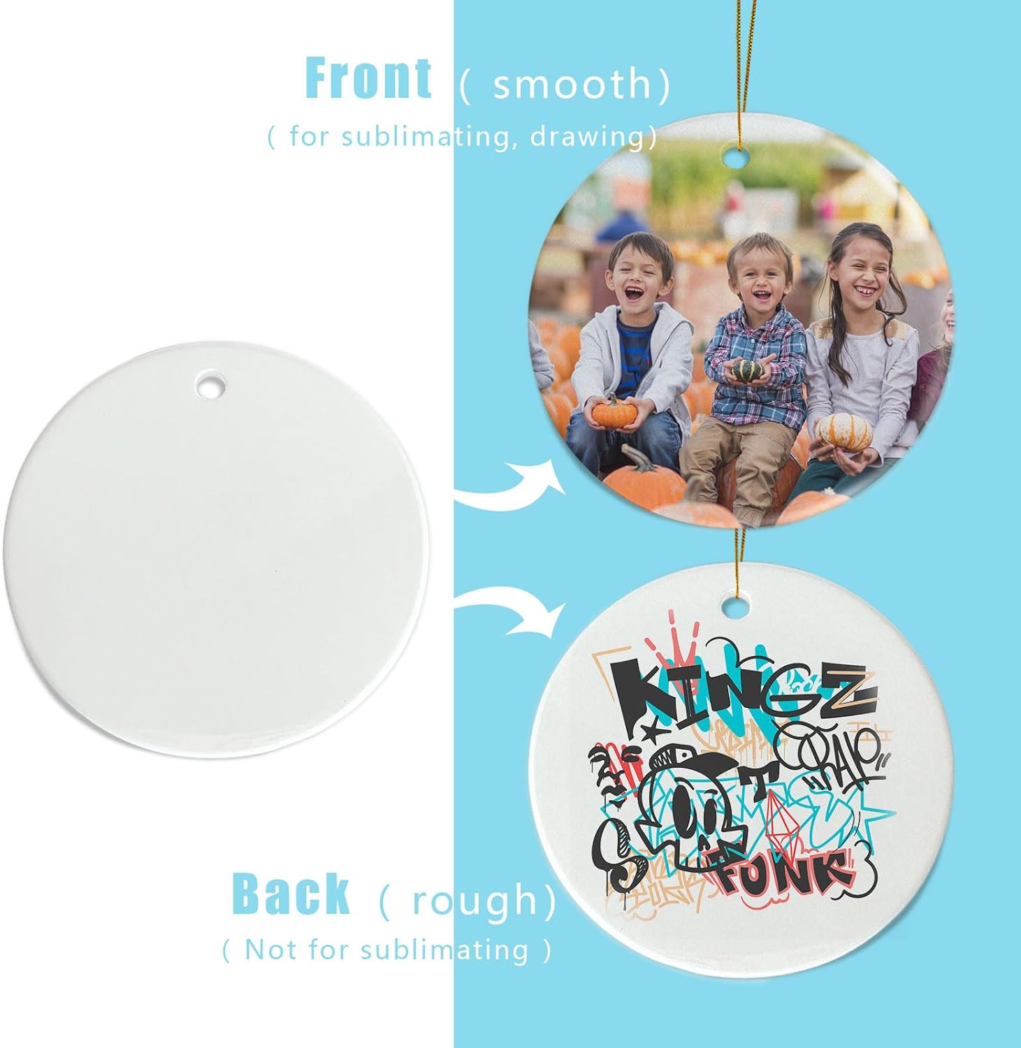 Sublimation Ornament Blanks Bulk, Sublimation Christmas Ornament Blanks Ceramic Sublimation Ornaments for Christmas Tree Decor Personalized Christmas Ornaments as Party Decorations Gifts for Women - Image 7
