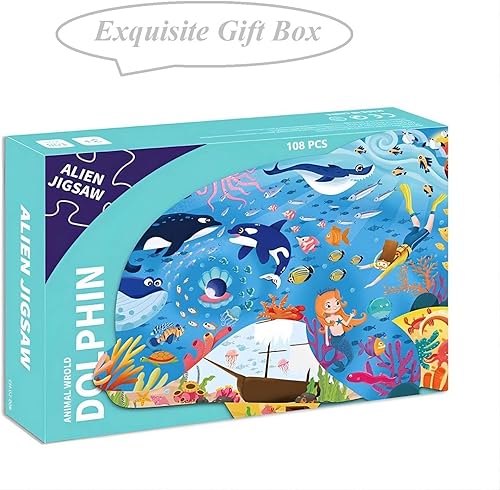 Miniatura 6 de PINU Rompecabezas para niños de 3 a 5, 6 a 8, 8 a 10 años, rompecabezas colorido en forma de animal divertido rompecabezas de aprendizaje, juguetes