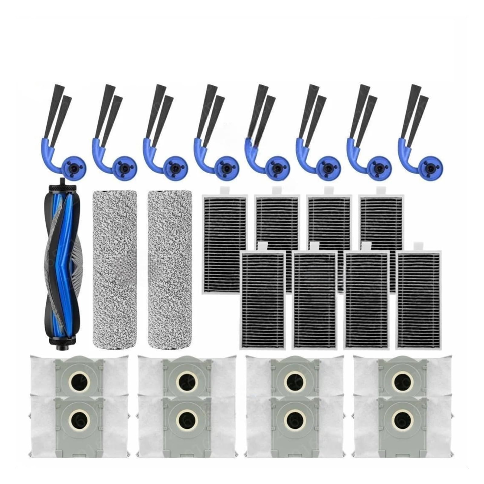 Ersatz-Set, kompatibel mit Ecovacs, X9 Pro Omni/Deebot X9 Pro Staubsauger-Teile, Hauptbürste, Seitenbürste, Staubbeutelfilter(Set-27PCS)