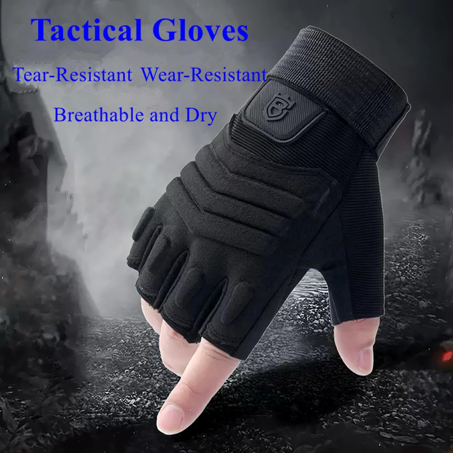 Mens Tactical Gloves - Durable Half-Finger Gloves for Climbing, Hiking, Hunting & Outdoor Work - Image 4