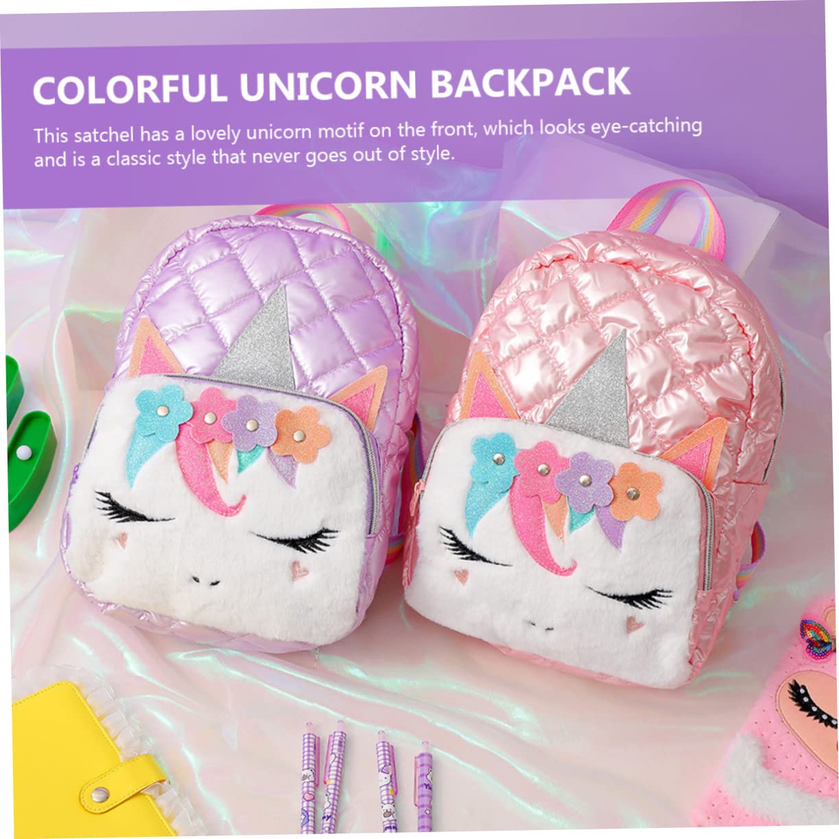 SHERCHPRY Mochila Escolar De Dibujos Animados Mochila De Peluche para Unicornio para Niña Mochila De Unicornio para Bolso De Hombro para Colegio