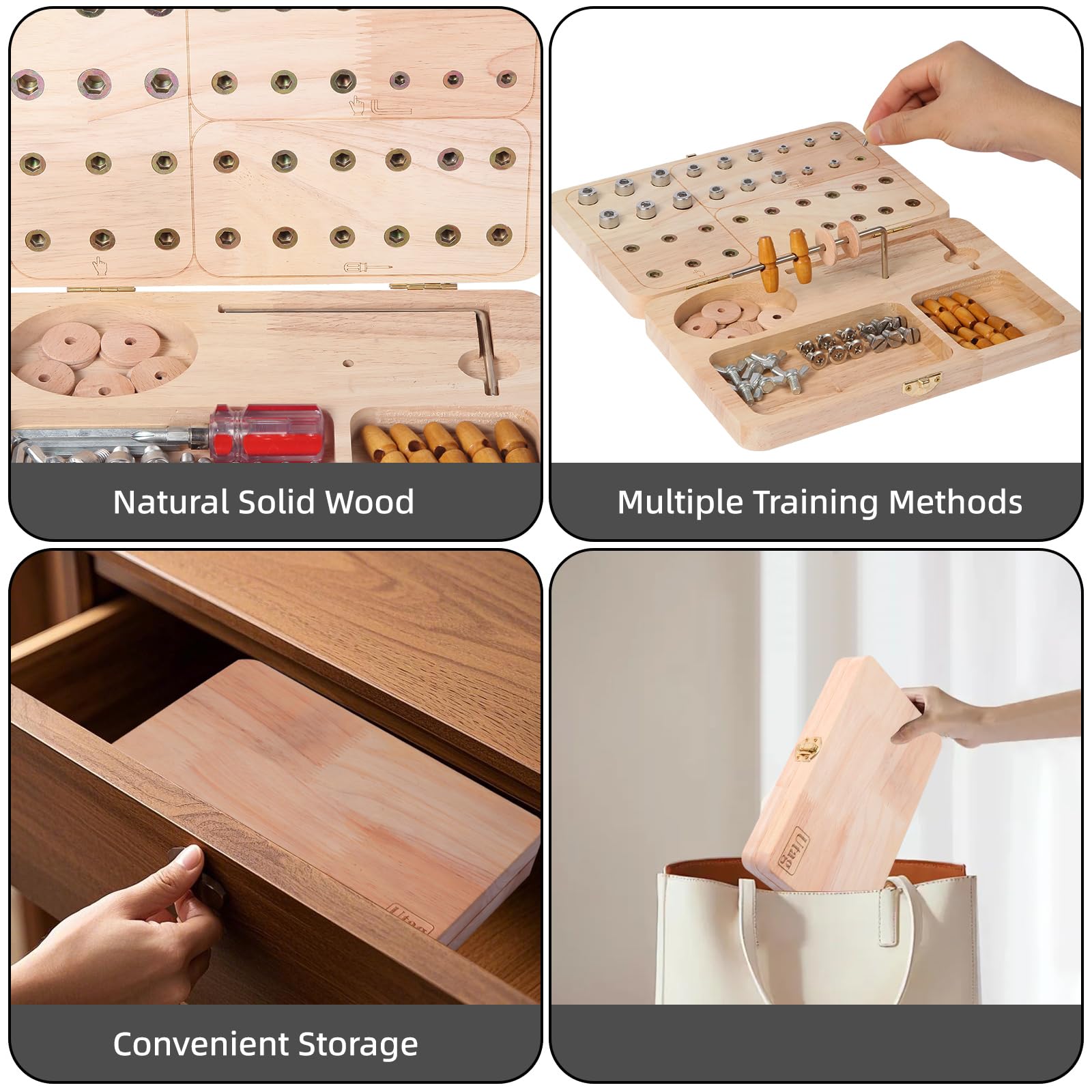 Upgraded 36-Hole Wooden Pegboard for Finger Dexterity & Motor Skills — Amazon image 5