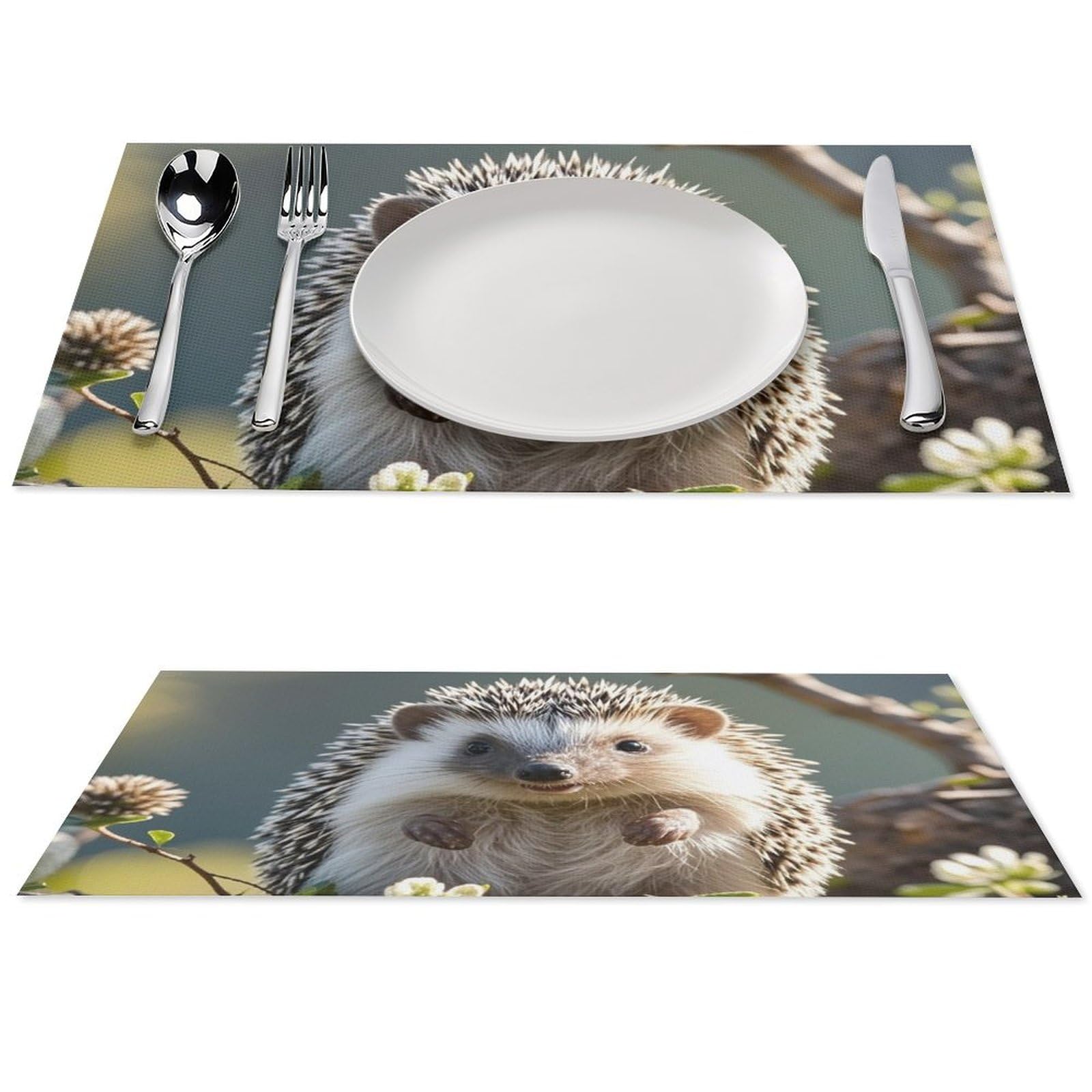 4 sets de table en PVC hérisson : protection antidérapante et lavable pour repas