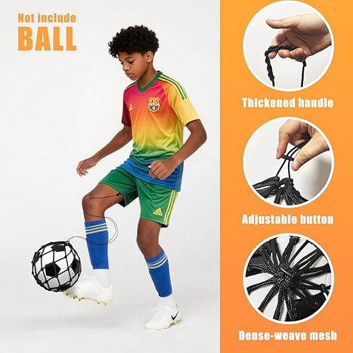Miniatura 3 de Entrenador de patadas de fútbol, 3 unidades (no incluye pelota), red de retorno ajustable, ayuda de entrenamiento de fútbol para práctica de