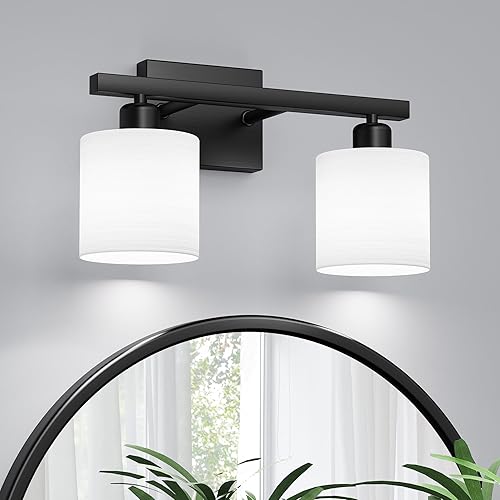 Miniatura 12 de PARTPHONER Lámparas de baño, accesorios de iluminación de baño sobre el espejo, luces de tocador clásicas interiores, lámpara de tocador moderna con