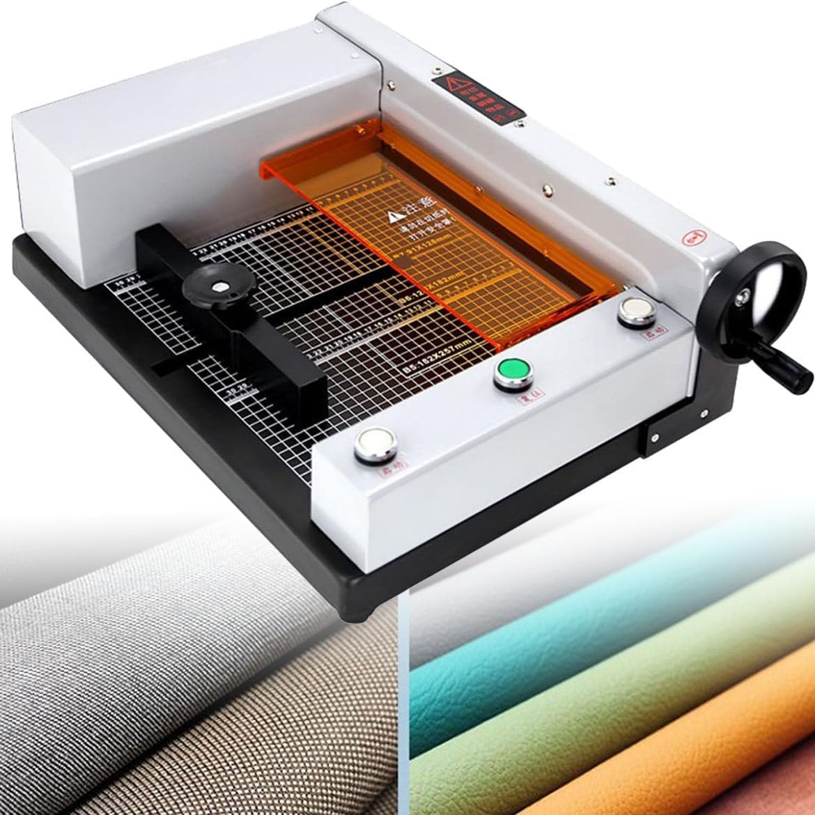 MYUYEE Electric Paper Cutter, 12in Wide Guillotine Trimmer for Cardstock, Leather, 1.6in Cutting Thickness, Desktop & Industrial Use