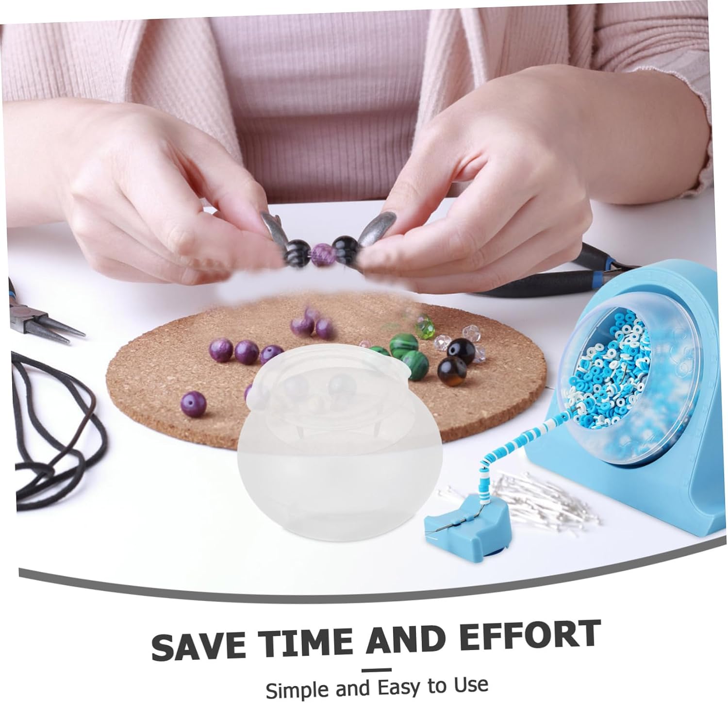 Lurrose Bead Holder Electric Beading Bowl Bead Tool for Crafting for Jewelry Making and Beading Projects Plastic Design for Easy Organization