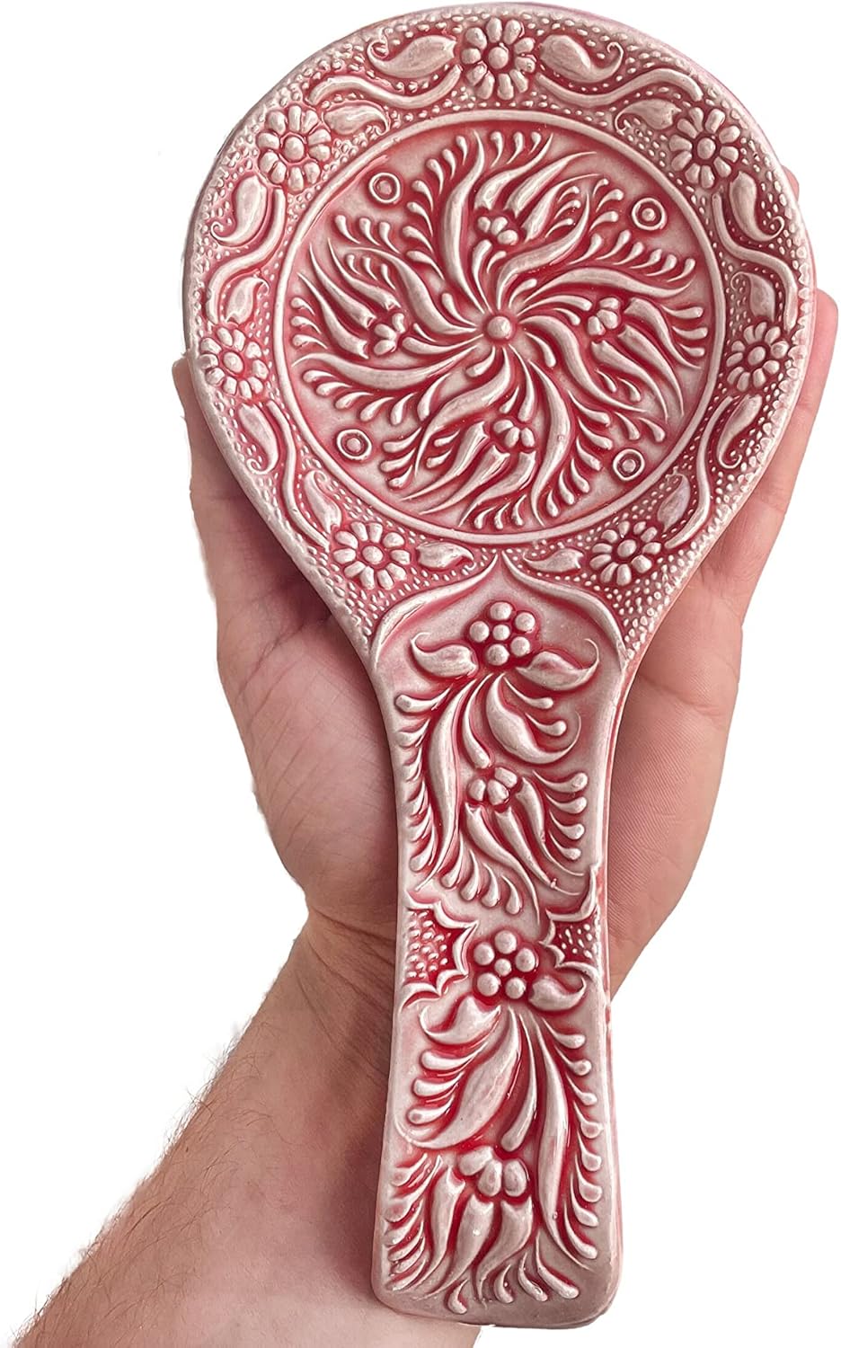 Ceramic Spoon Rest for Kitchen, Trivets & Porcelain Extra Large Spoon Holders, Utensil Holder for Spoons, Ladles, Tong, Gift for Cook Cooker