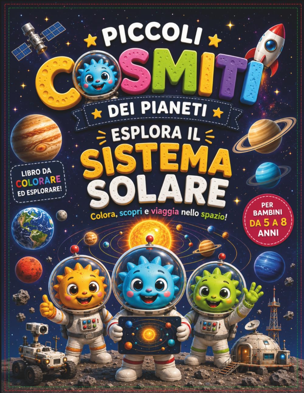 Piccoli Cosmiti dei Pianeti: Esplora il Sistema Solare: libro da colorare e attività educative sullo spazio per bambini dai 5 agli 8 anni